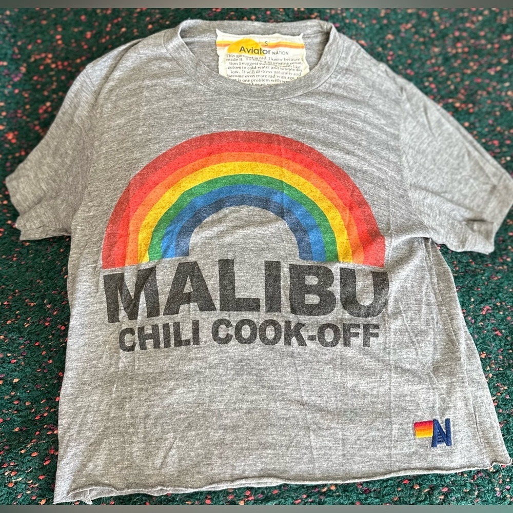 RARE Aviator Nation Malibu Chili Cook-off Boyfriend Tee—S